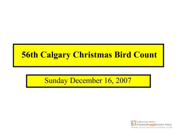 56th Calgary Christmas Bird Count