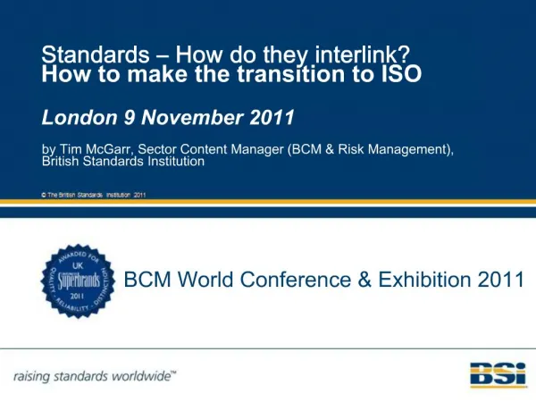 By Tim McGarr, Sector Content Manager BCM Risk Management, British Standards Institution