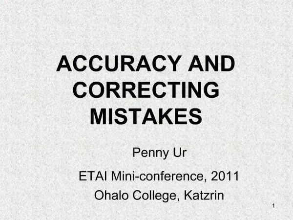 ACCURACY AND CORRECTING MISTAKES