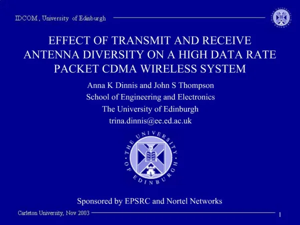 EFFECT OF TRANSMIT AND RECEIVE ANTENNA DIVERSITY ON A HIGH DATA RATE PACKET CDMA WIRELESS SYSTEM