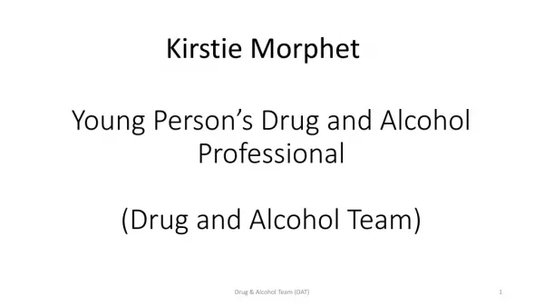 Young Person’s Drug and Alcohol Professional (Drug and Alcohol Team)