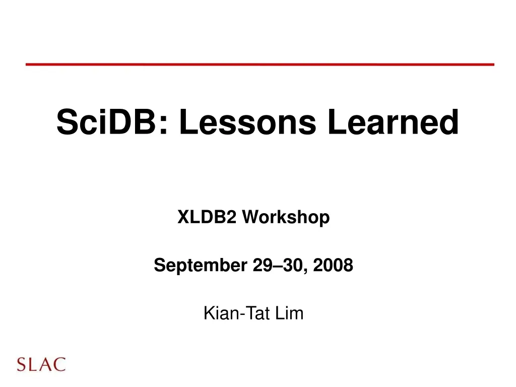 scidb lessons learned