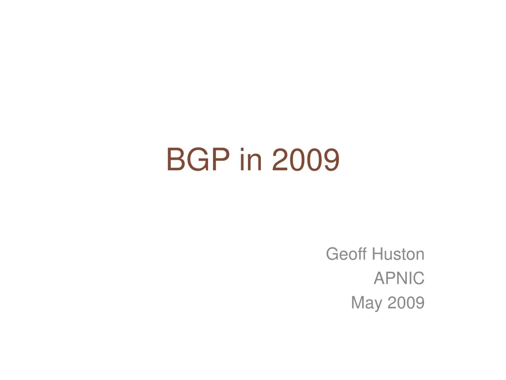 bgp in 2009