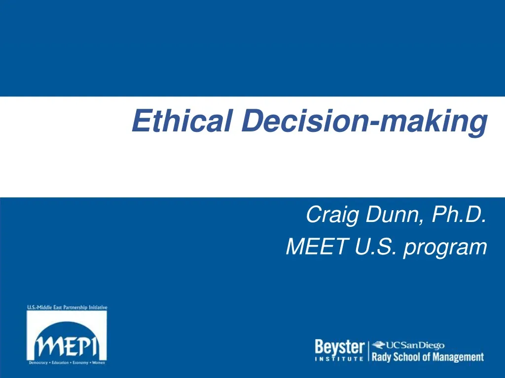 ethical decision making craig dunn ph d meet u s program