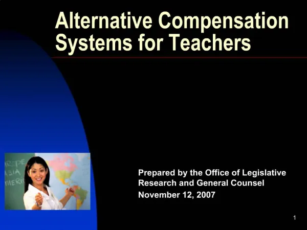 Alternative Compensation Systems for Teachers