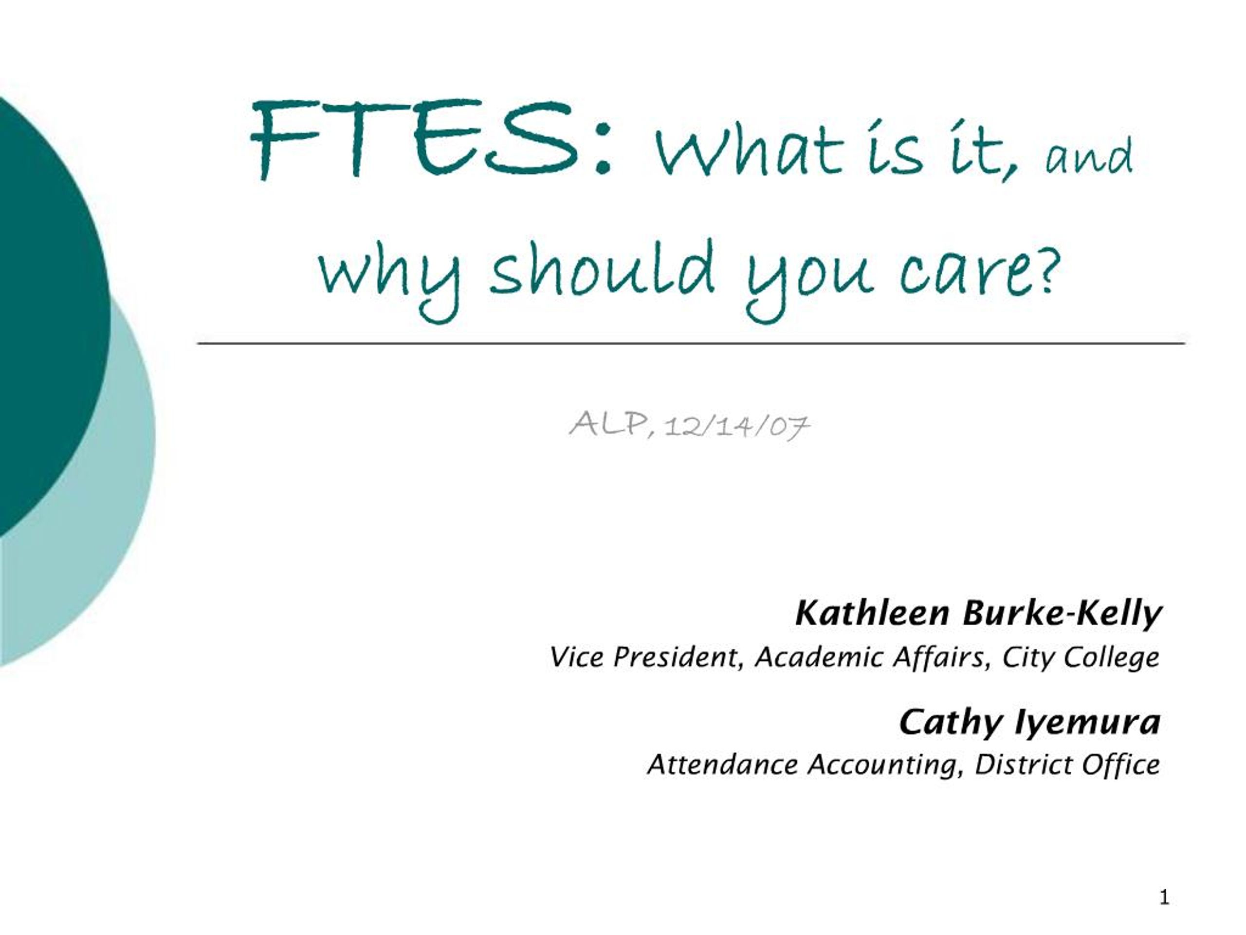 PPT - FTES: What is it, and why should you care ALP, 12 PowerPoint ...