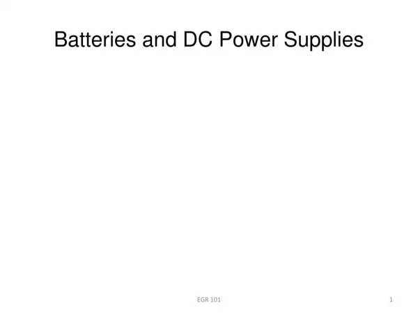 Batteries and DC Power Supplies