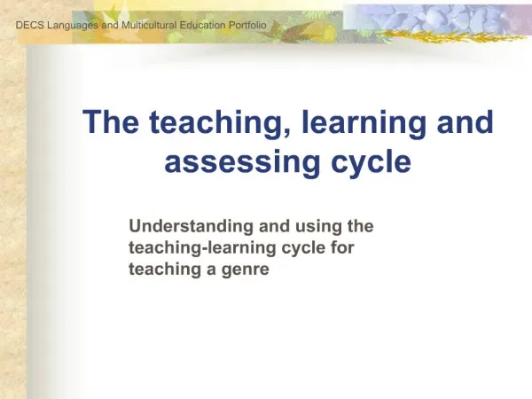 The teaching, learning and assessing cycle