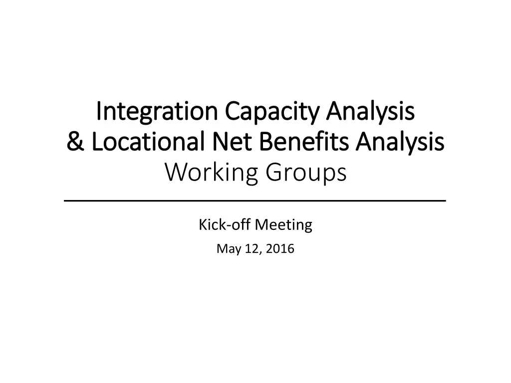 integration capacity analysis locational net benefits analysis working groups