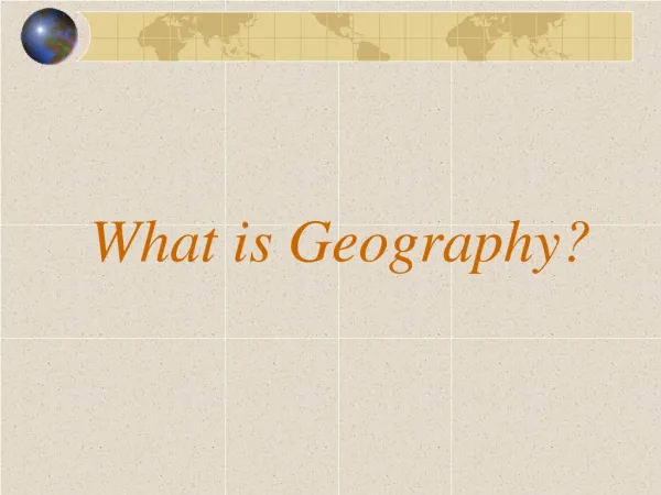 What is Geography?