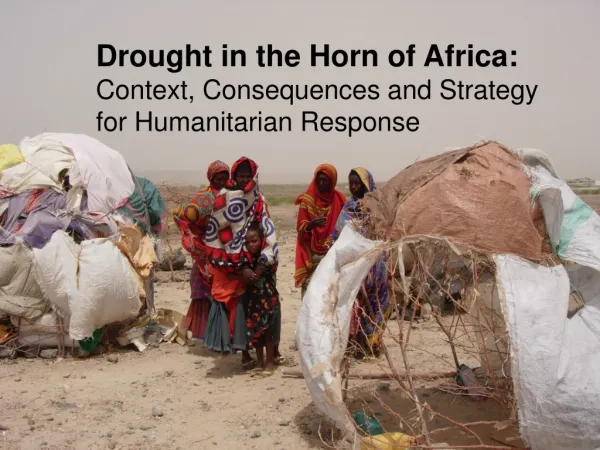 Drought in the Horn of Africa: Context, Consequences and Strategy for Humanitarian Response