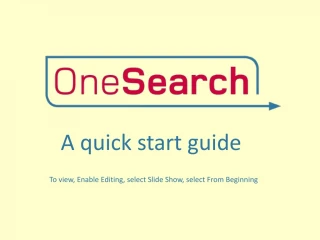 A quick start guide - slide 1