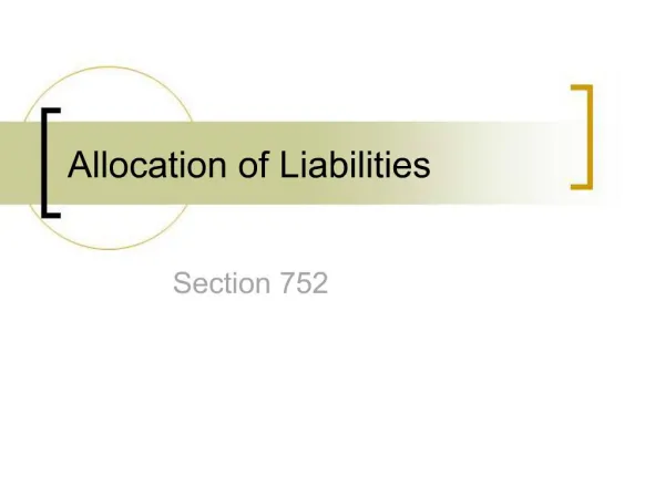 Allocation of Liabilities