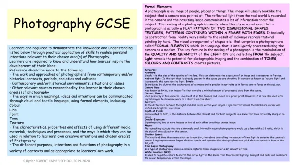 Photography GCSE