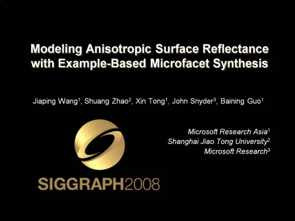 Modeling Anisotropic Surface Reflectance with Example-Based Microfacet Synthesis
