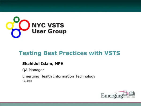 Testing Best Practices with VSTS
