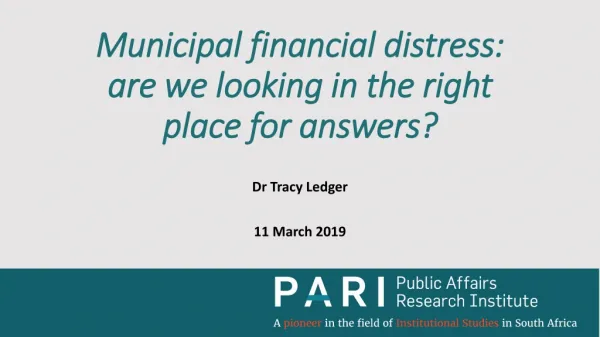 Municipal financial distress: are we looking in the right place for answers?