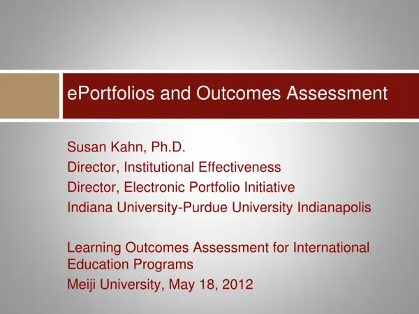 ePortfolios and Outcomes Assessment