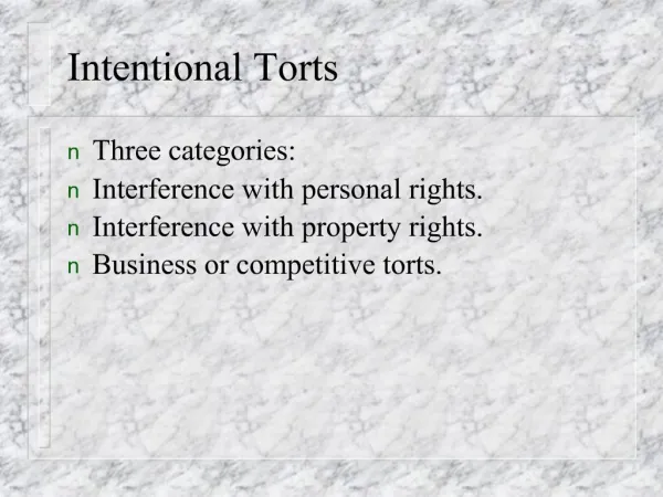 Intentional Torts