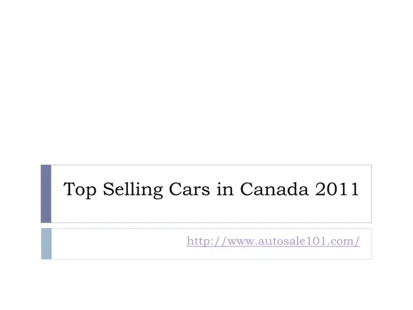 Canada's best selling cars of 2011