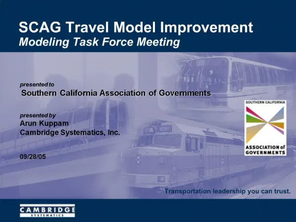 SCAG Travel Model Improvement