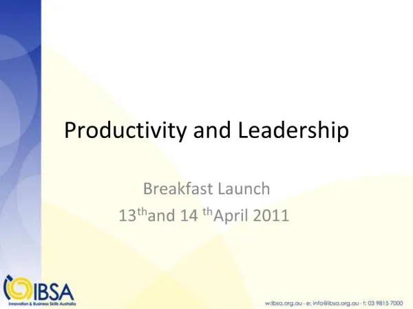 Productivity and Leadership