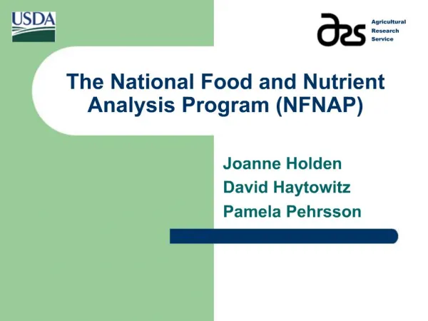 The National Food and Nutrient Analysis Program NFNAP