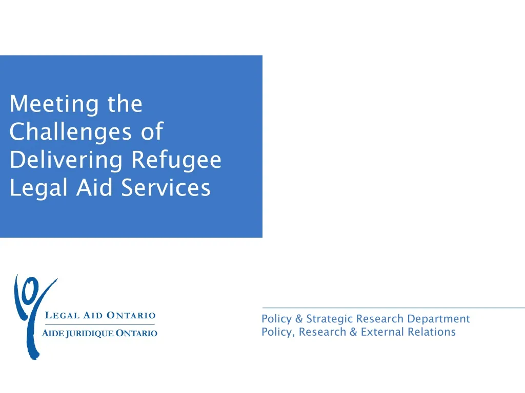 meeting the challenges of delivering refugee legal aid services