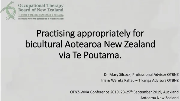 Practising appropriately for bicultural Aotearoa New Zealand via Te Poutama.