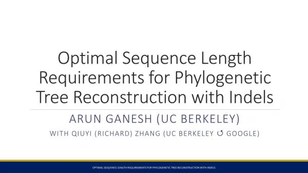 Optimal Sequence Length Requirements for Phylogenetic Tree Reconstruction with Indels