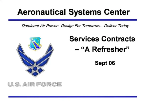 Services Contracts A Refresher Sept 06
