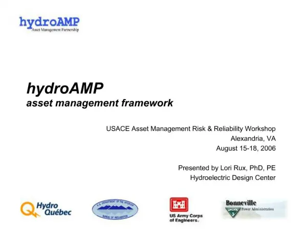 HydroAMP asset management framework