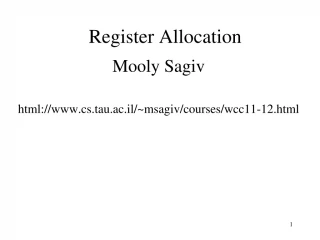 Register Allocation - slide 1