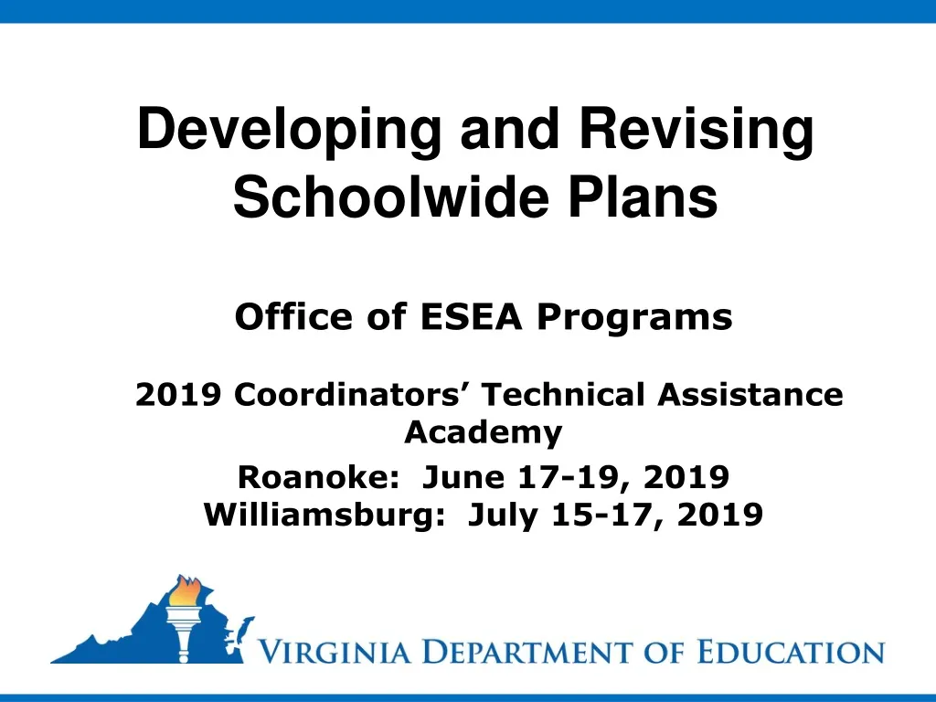 developing and revising schoolwide plans