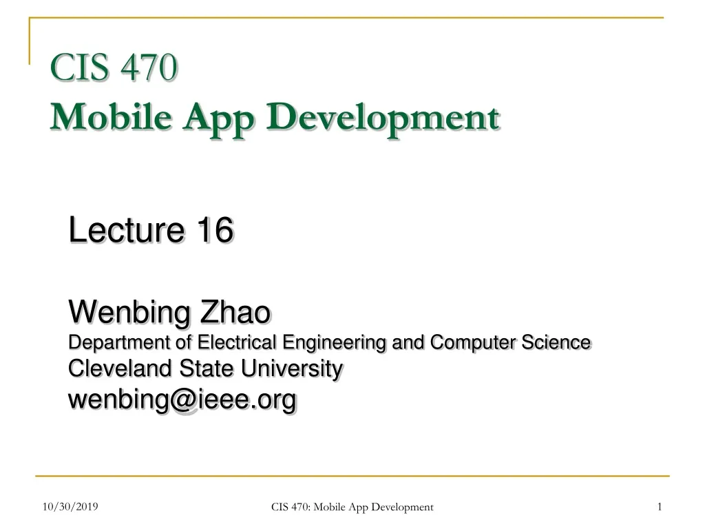 cis 470 mobile app development