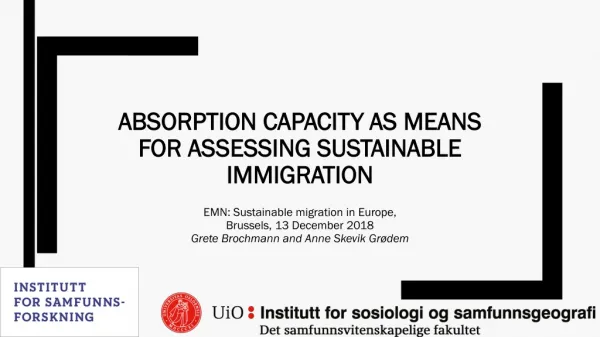 Absorption Capacity as means for assessing Sustainable Immigration