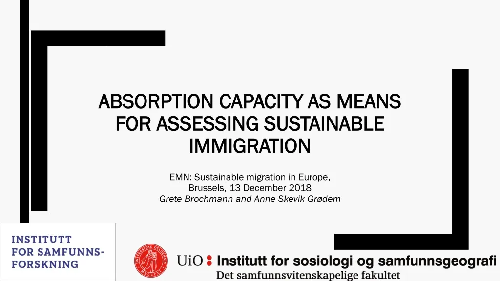 absorption capacity as means for assessing sustainable immigration