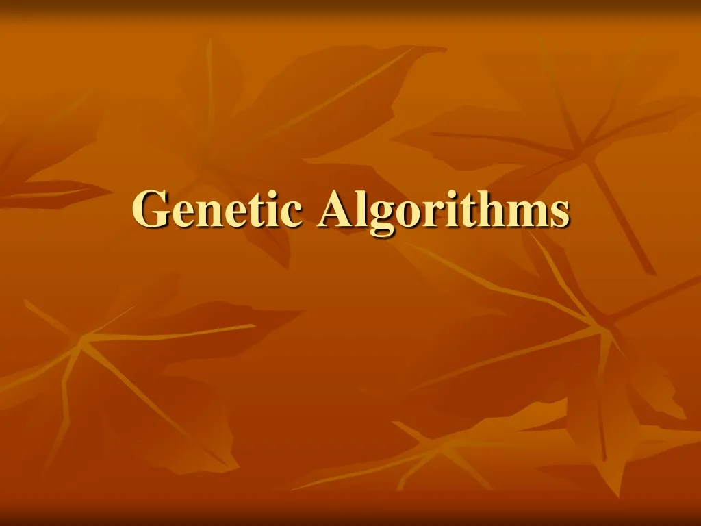 genetic algorithms