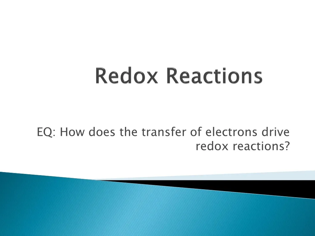 redox reactions