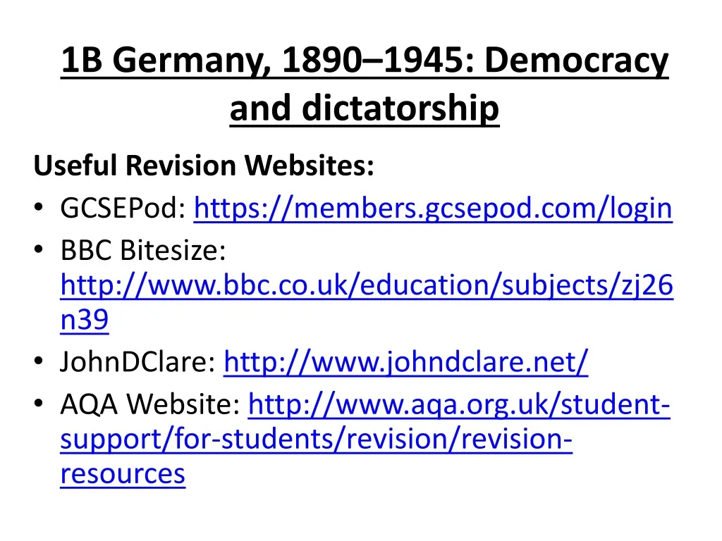 1b germany 1890 1945 democracy and dictatorship
