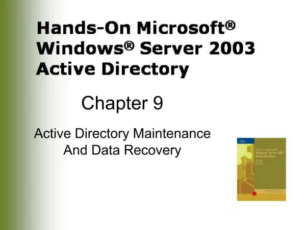 Active Directory Maintenance And Data Recovery