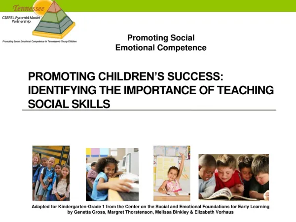 Promoting Children’s Success: Identifying the Importance of Teaching Social Skills