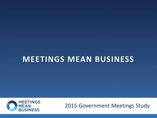 MEETINGS MEAN BUSINESS
