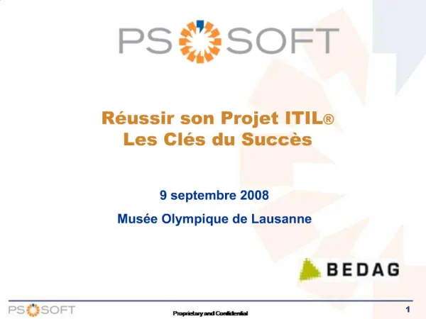 R ussir son Projet ITIL Les Cl s du Succ s