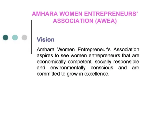 AMHARA WOMEN ENTREPRENEURS ASSOCIATION AWEA