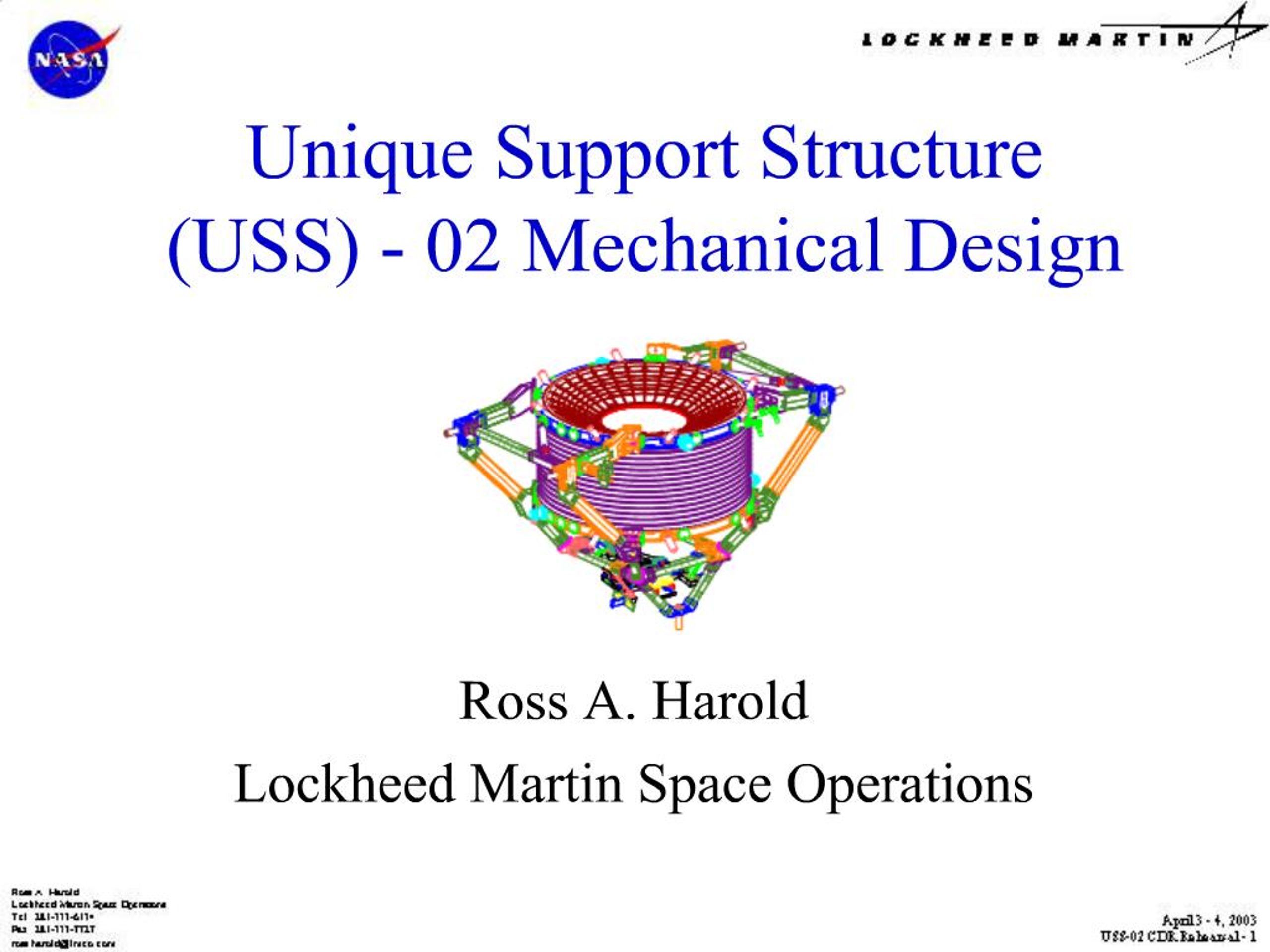 Support Structure Assy Inboard PPT - Unique Support Structure USS - 02 Mechanical Design PowerPoint ...