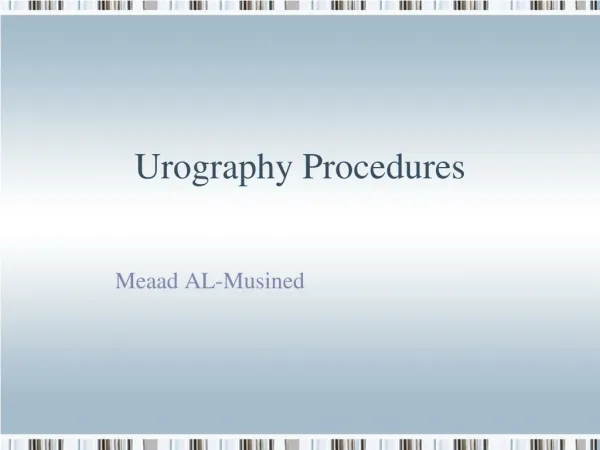 Urography Procedures