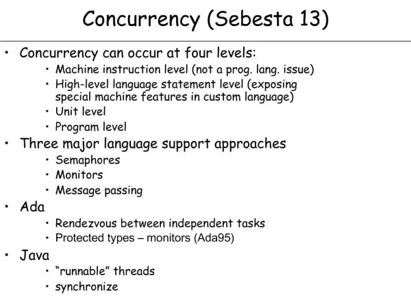 Concurrency Sebesta 13