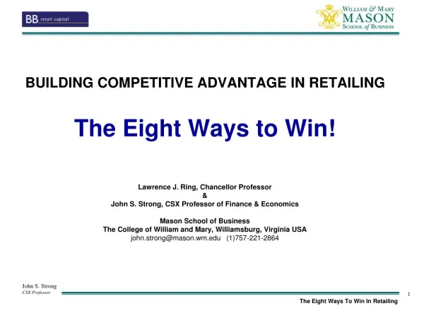The Eight Ways To Win In Retailing The Pentagon &amp; The Triangle