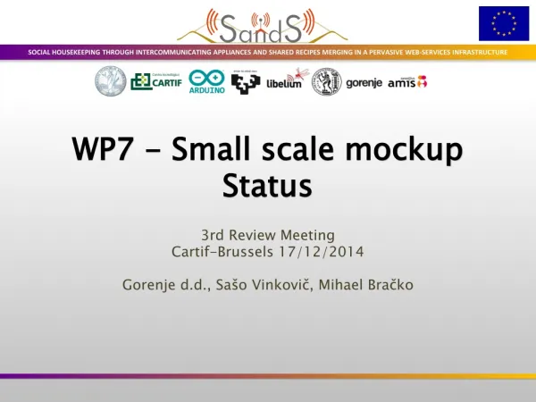 WP7 - Small scale mockup Status